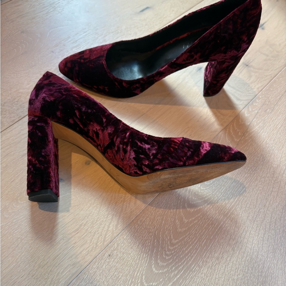 M. Gemi Burgundy Velvet Heels